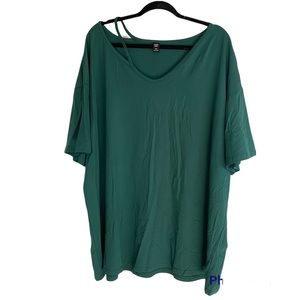 Shein Green Plus Drop Shoulder Solid T-Shirt